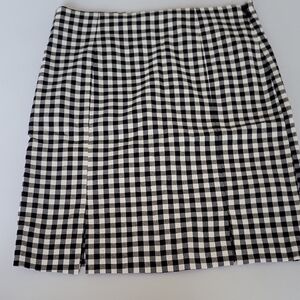 Black and White Checkered Pencil  Mini Skirt